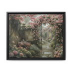 Framed Canvas Print – Secret Garden Archway Floral Landscape