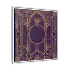 Art Deco Purple Gold Framed Canvas Wall Art