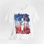 Patriotic Christian Tee - "Stand For The Flag, Kneel For The Cross"