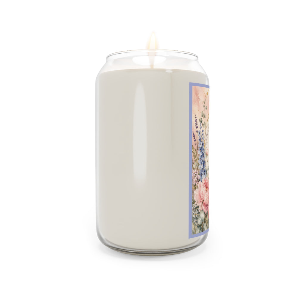 Floral Scripture Soy Candle — "For from His Fullness" 13.75oz