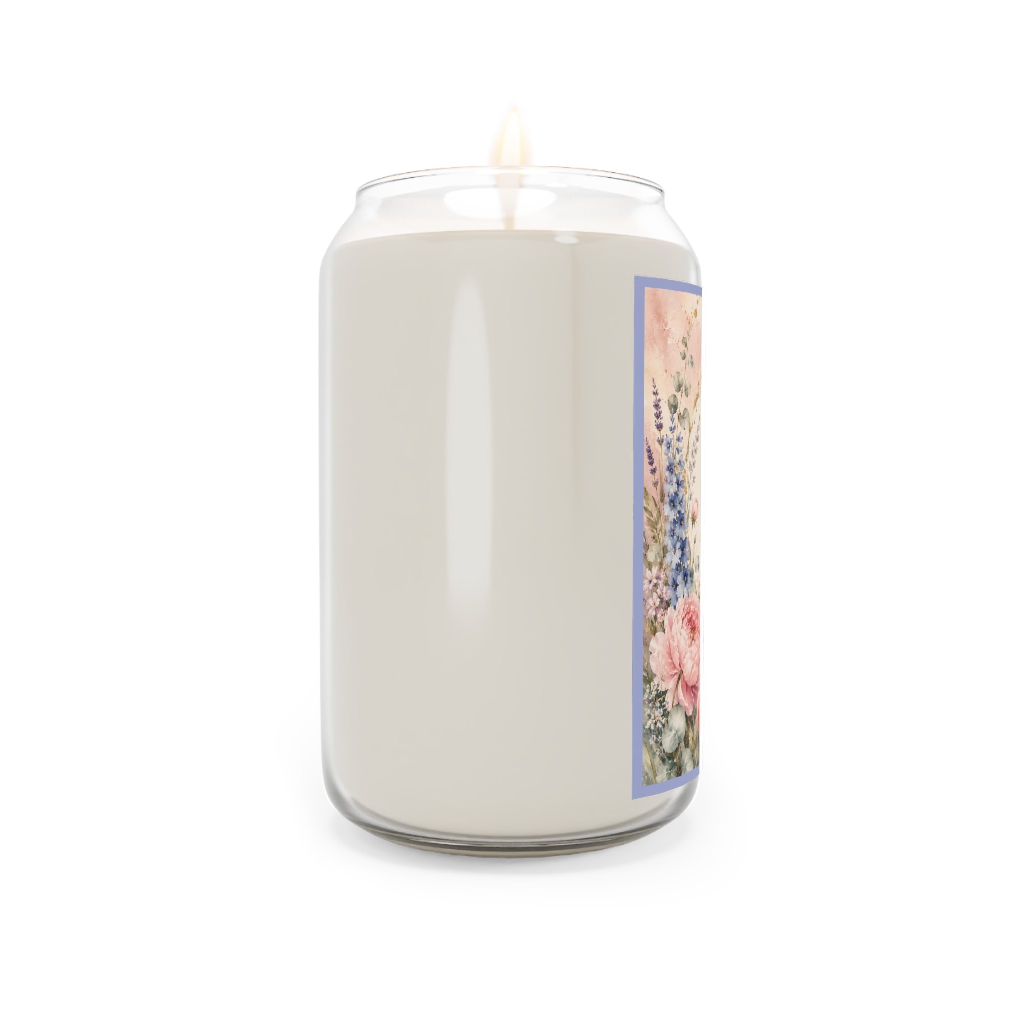Floral Scripture Soy Candle — "For from His Fullness" 13.75oz
