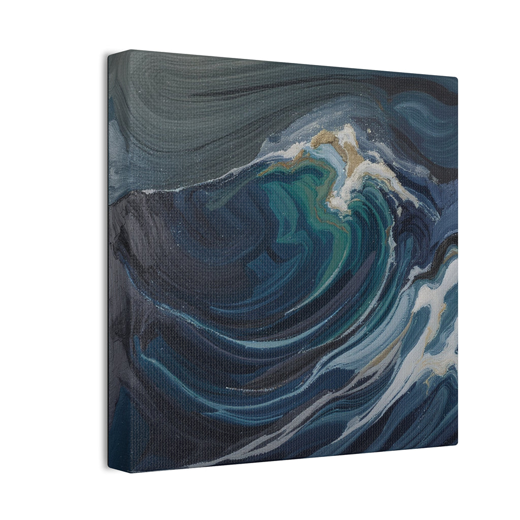 Ocean Wave Abstract Canvas Wall Art - Stretched 0.75"