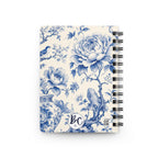 Floral Blue Toile Journal — Spiral-Bound Notebook with "Journal" Cover