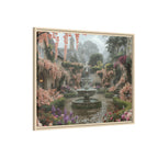 Mediterranean Garden Fountain Canvas — Framed Matte Wall Art