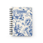 Floral Blue Toile Journal — Spiral-Bound Notebook with "Journal" Cover