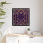 Art Deco Purple Gold Framed Canvas Wall Art