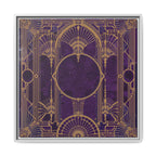 Art Deco Purple Gold Framed Canvas Wall Art