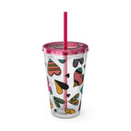 Sunsplash 16oz Heart Pattern Tumbler with Straw