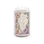 Soy Scented Candle — “Fearfully and Wonderfully Made” Floral Inspirational Jar (13.75 oz)