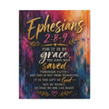 Grace in Color™ – Ephesians 2:8–9 | Contemporary Christian Scripture Canvas