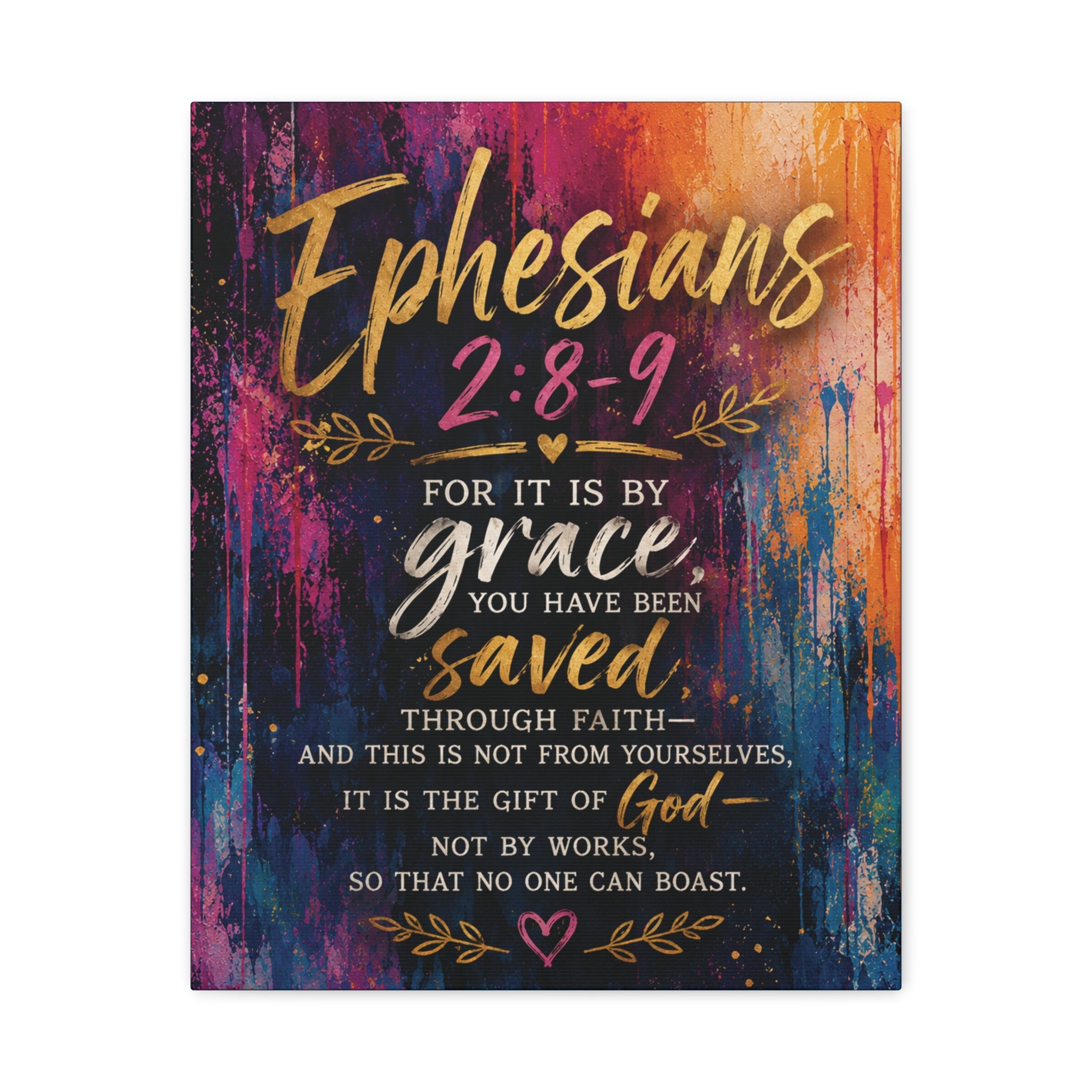 Grace in Color™ – Ephesians 2:8–9 | Contemporary Christian Scripture Canvas