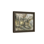 Framed Matte Canvas Print – Cottage Garden Pathway in Soft Floral Hues