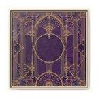 Art Deco Purple Gold Framed Canvas Wall Art