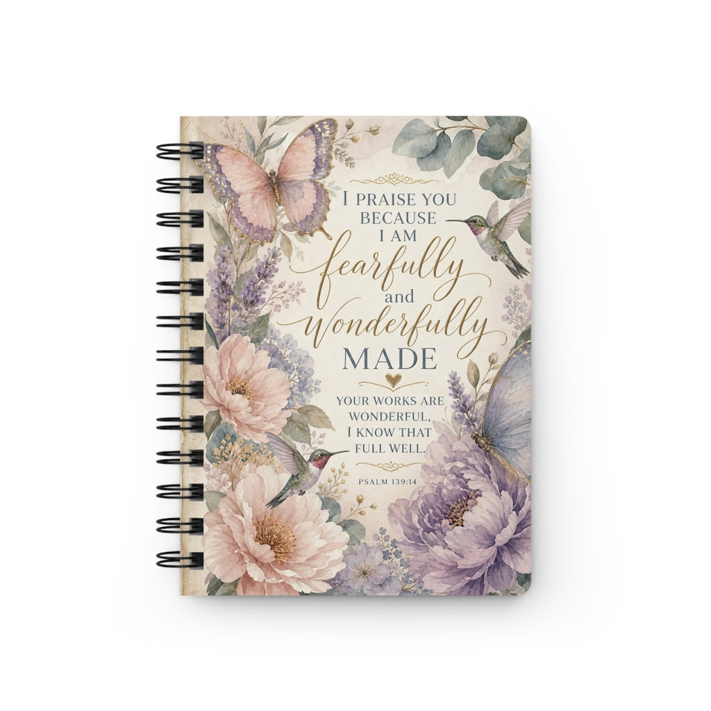 Floral “Fearfully and Wonderfully Made” Spiral Journal
