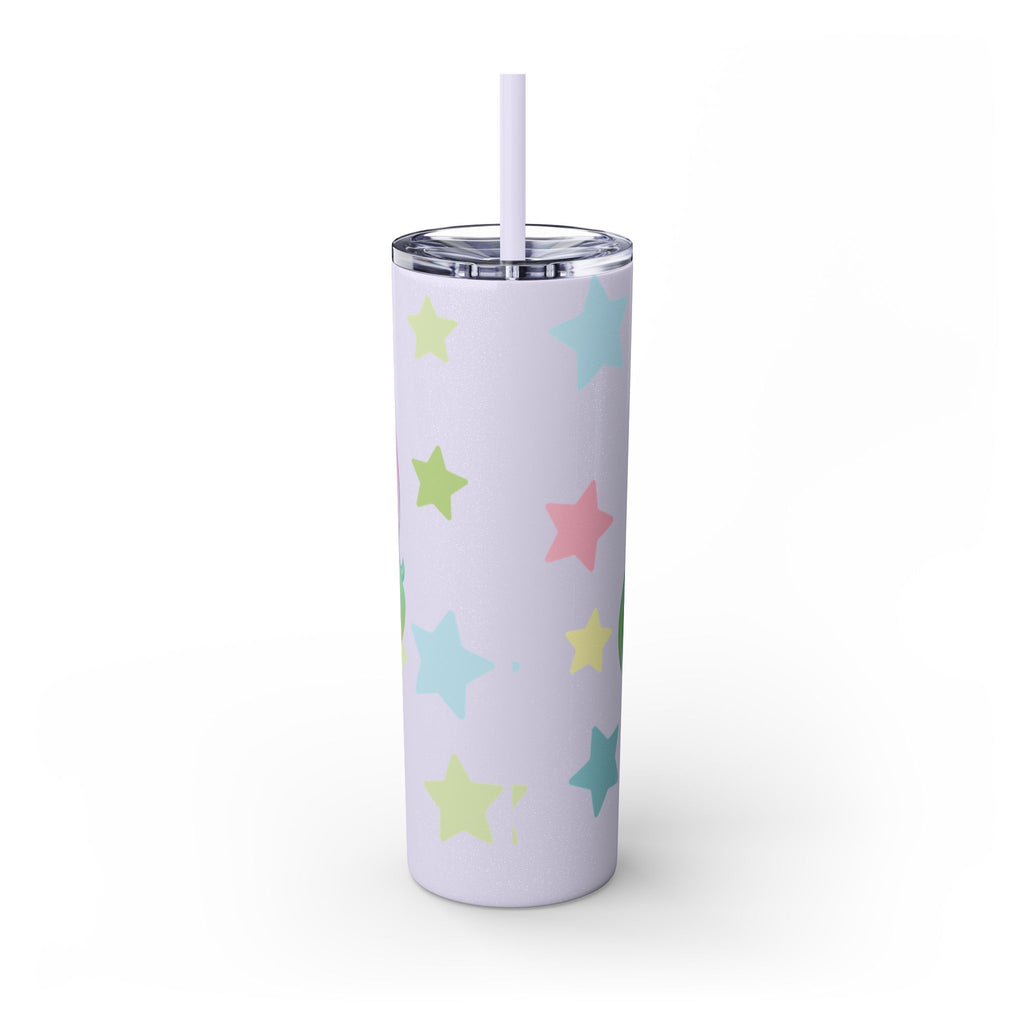Unicorn Skinny Tumbler 20oz — Cute Pastel Rainbow Unicorn with Straw
