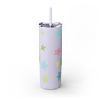 Unicorn Skinny Tumbler 20oz — Cute Pastel Rainbow Unicorn with Straw