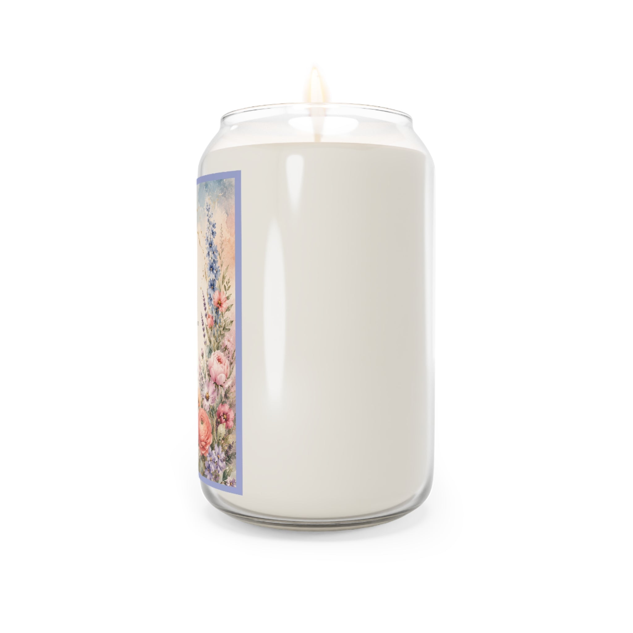 Floral Scripture Soy Candle — "For from His Fullness" 13.75oz