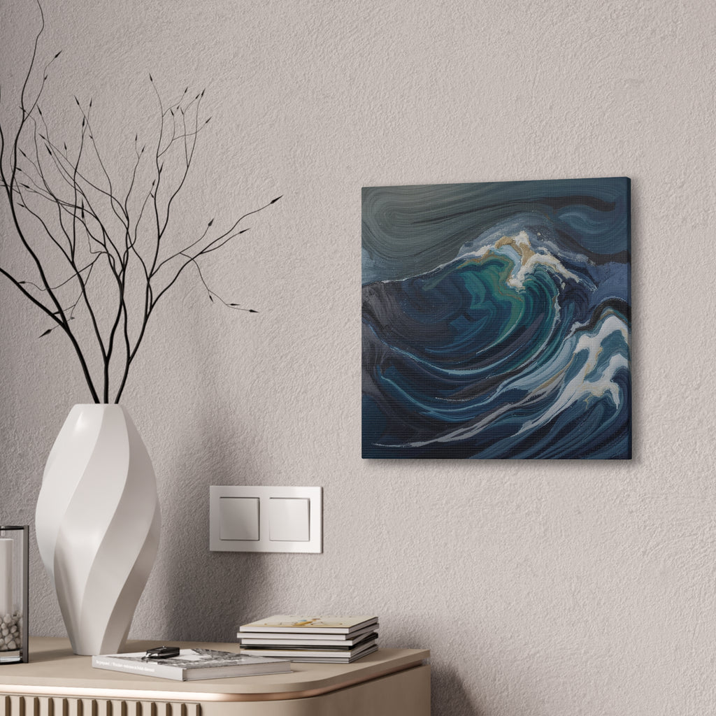 Ocean Wave Abstract Canvas Wall Art - Stretched 0.75"
