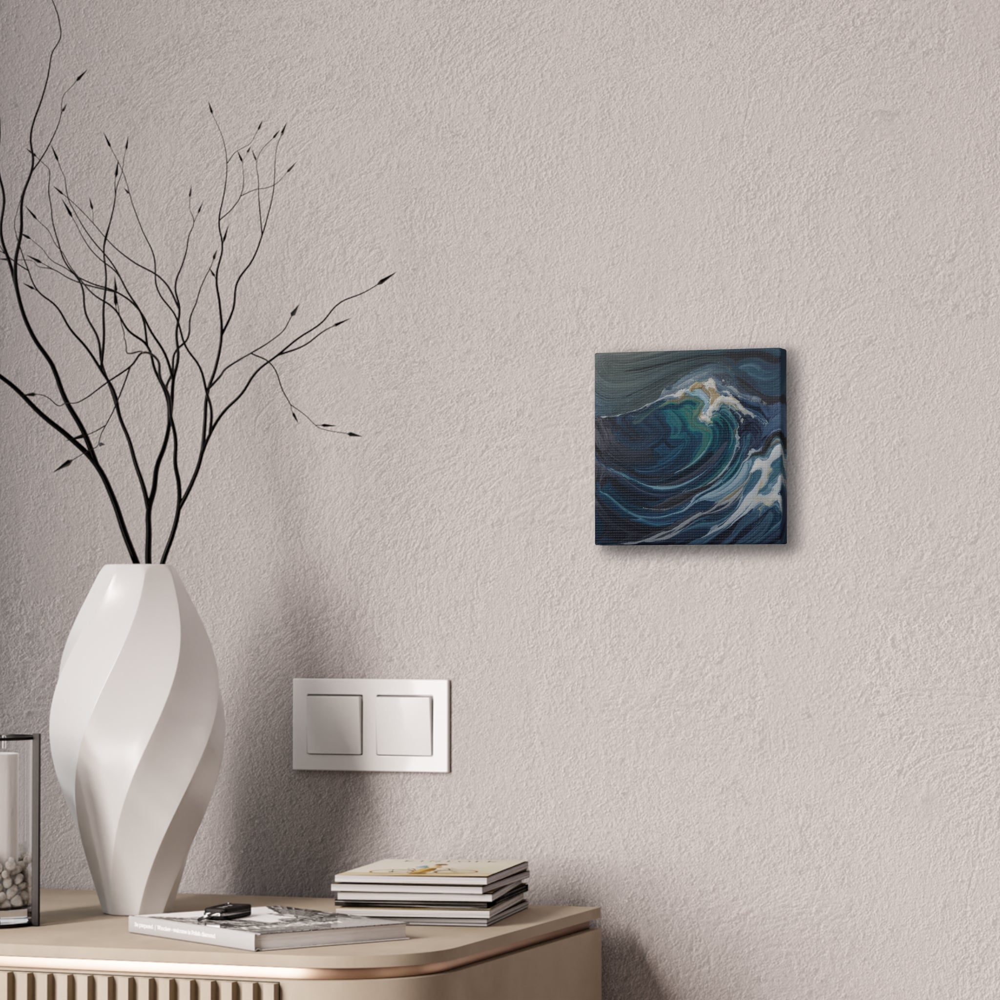 Ocean Wave Abstract Canvas Wall Art - Stretched 0.75"