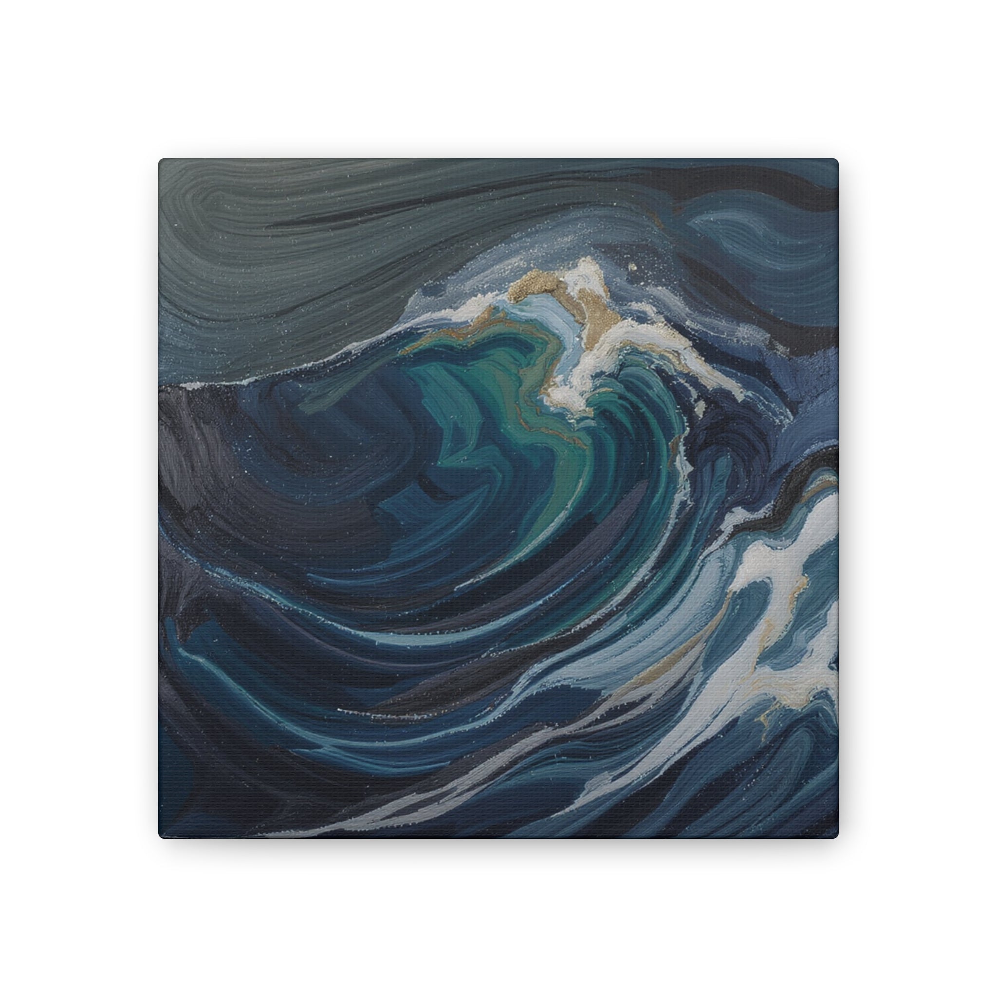 Ocean Wave Abstract Canvas Wall Art - Stretched 0.75"