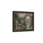 Framed Canvas Print – Secret Garden Archway Floral Landscape