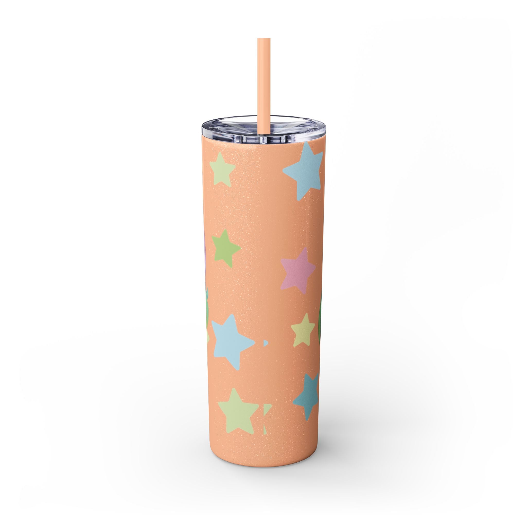 Unicorn Skinny Tumbler 20oz — Cute Pastel Rainbow Unicorn with Straw