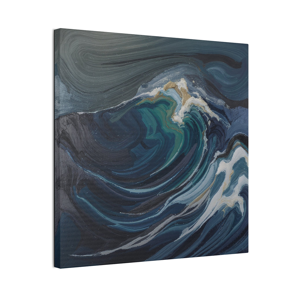 Ocean Wave Abstract Canvas Wall Art - Stretched 0.75"