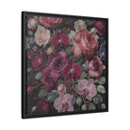 Framed Floral Canvas Print — Dark Romantic Bouquet Wall Art