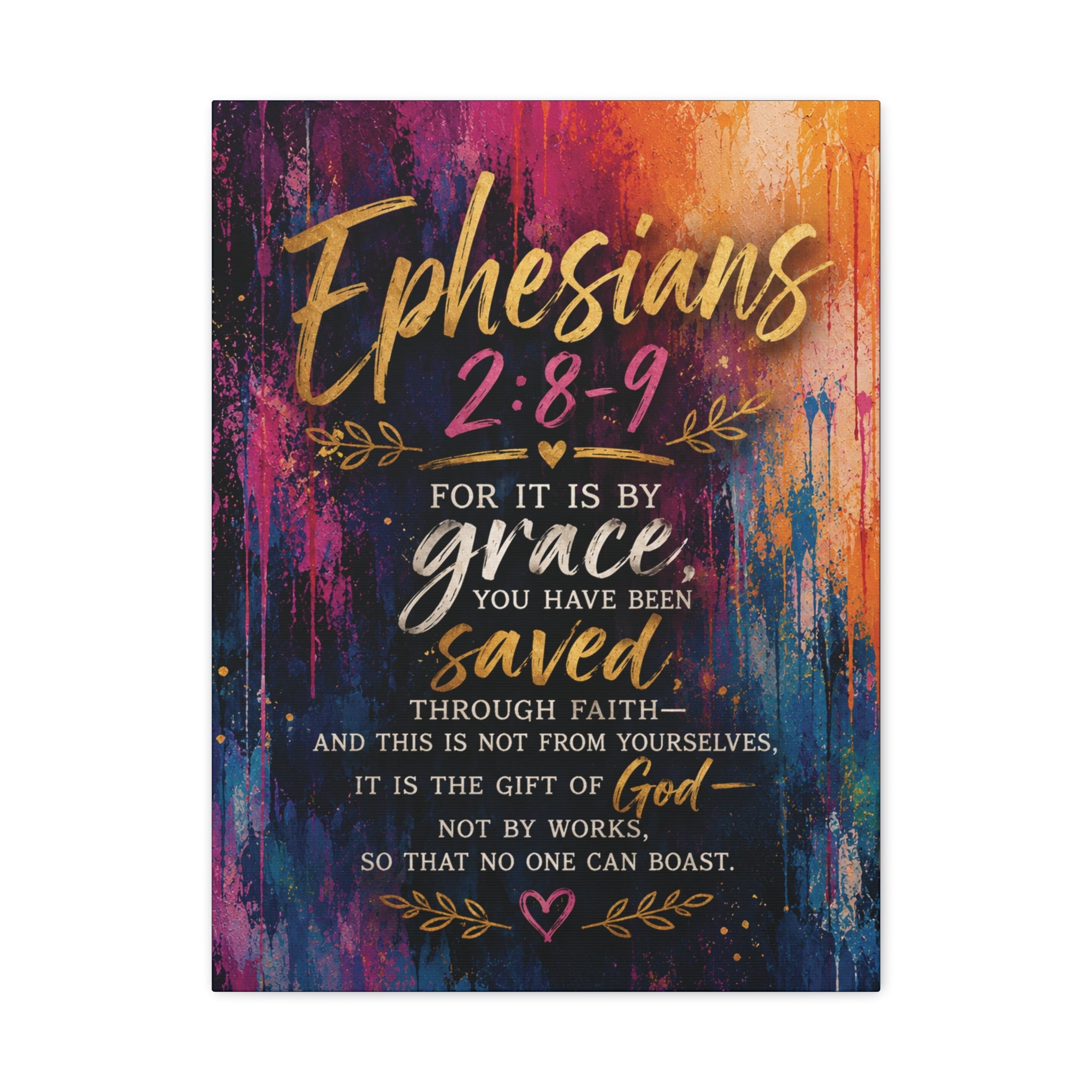 Grace in Color™ – Ephesians 2:8–9 | Contemporary Christian Scripture Canvas
