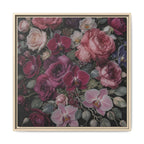 Framed Floral Canvas Print — Dark Romantic Bouquet Wall Art