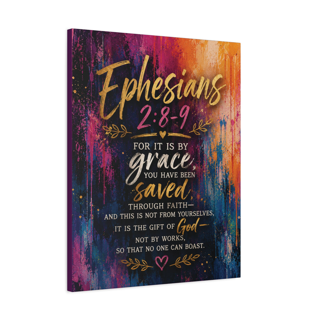 Grace in Color™ – Ephesians 2:8–9 | Contemporary Christian Scripture Canvas