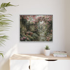 Framed Canvas Print – Secret Garden Archway Floral Landscape