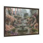Mediterranean Garden Fountain Canvas — Framed Matte Wall Art
