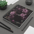 Purple Floral Spiral Journal — Dark Vintage Roses Notebook for Notes & Journaling