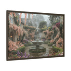 Mediterranean Garden Fountain Canvas — Framed Matte Wall Art