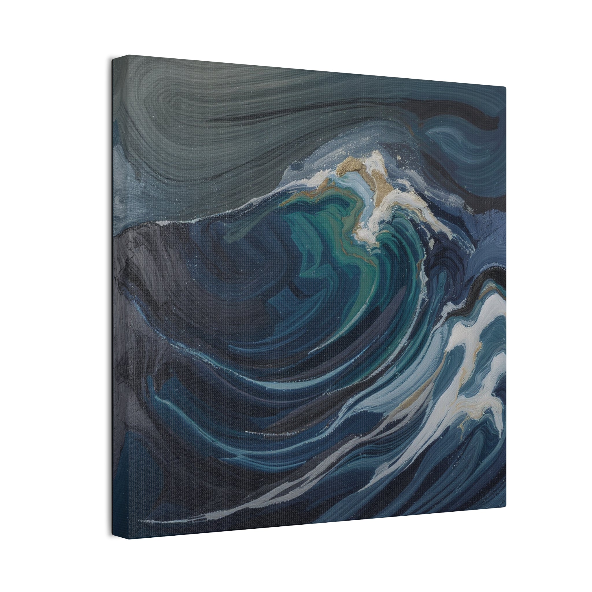 Ocean Wave Abstract Canvas Wall Art - Stretched 0.75"