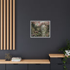 Framed Canvas Print – Secret Garden Archway Floral Landscape