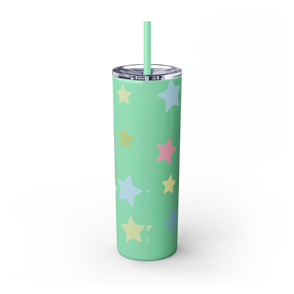 Unicorn Skinny Tumbler 20oz — Cute Pastel Rainbow Unicorn with Straw