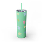 Unicorn Skinny Tumbler 20oz — Cute Pastel Rainbow Unicorn with Straw