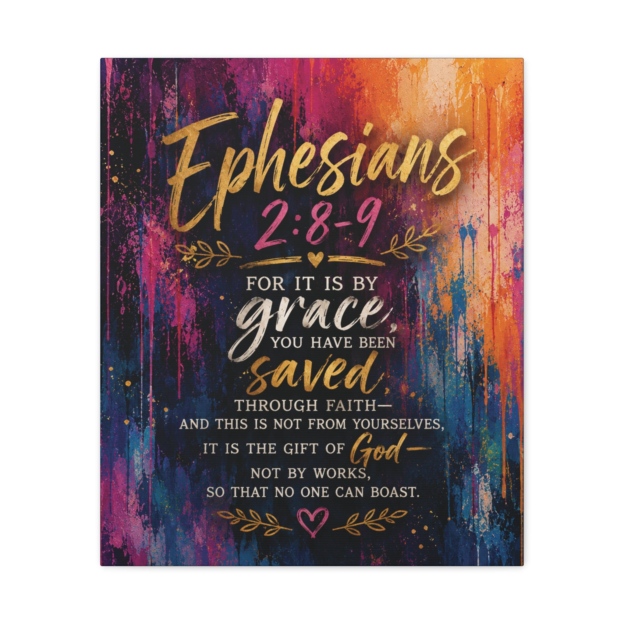 Grace in Color™ – Ephesians 2:8–9 | Contemporary Christian Scripture Canvas