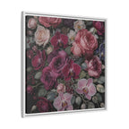 Framed Floral Canvas Print — Dark Romantic Bouquet Wall Art