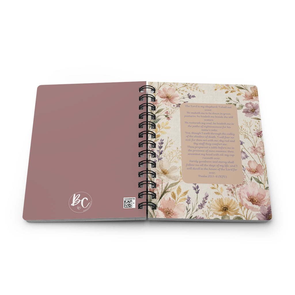Floral Scripture Spiral Journal — Psalm 71:8 Inspirational Notebook