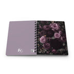 Purple Floral Spiral Journal — Dark Vintage Roses Notebook for Notes & Journaling