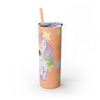 Unicorn Skinny Tumbler 20oz — Cute Pastel Rainbow Unicorn with Straw