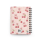 Cherry Gingham Spiral Journal — Pink Retro Cherry Notebook