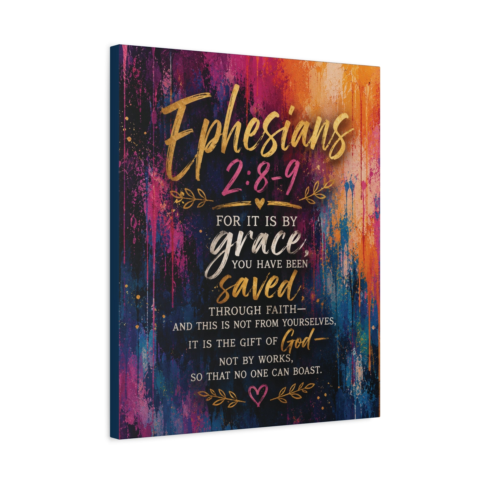 Grace in Color™ – Ephesians 2:8–9 | Contemporary Christian Scripture Canvas