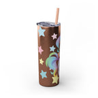 Unicorn Skinny Tumbler 20oz — Cute Pastel Rainbow Unicorn with Straw