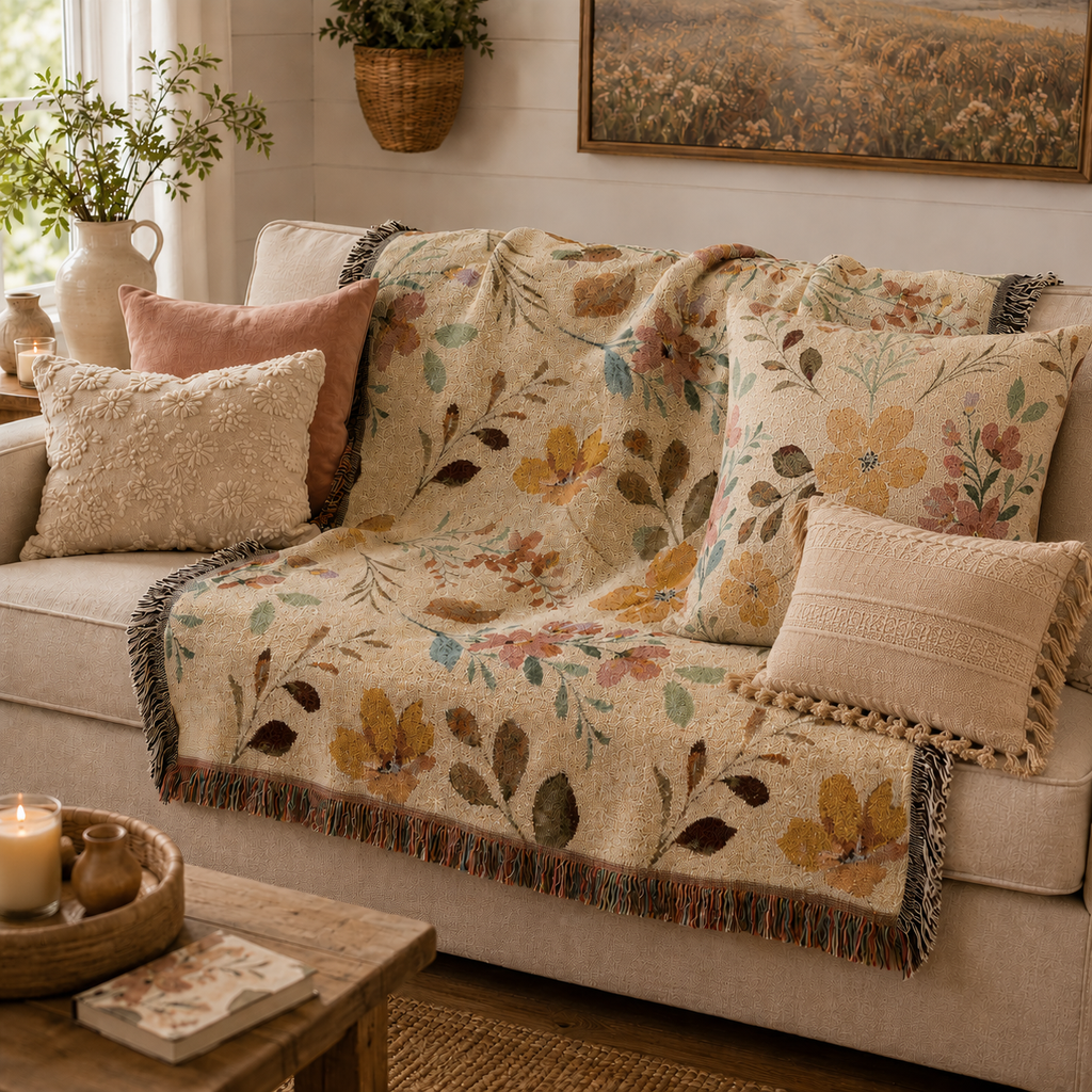 Floral Woven Blanket