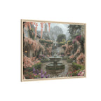 Mediterranean Garden Fountain Canvas — Framed Matte Wall Art
