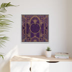 Art Deco Purple Gold Framed Canvas Wall Art